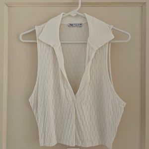 ZARA - White collared tank